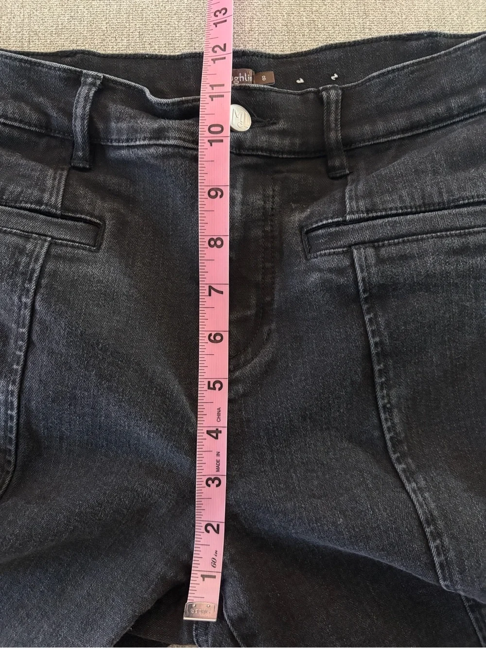 J. McLaughlin Emmie Bootcut High Rise Black Wash Denim Jeans Size 8 Stretch